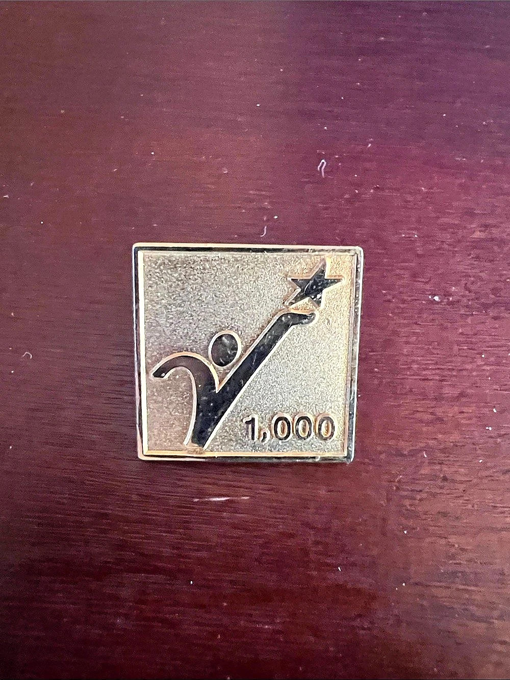 Gold-Tone Square Lapel Pin